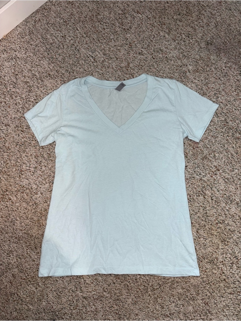 V-Neck Short Sleeve Tee - Light Blue
